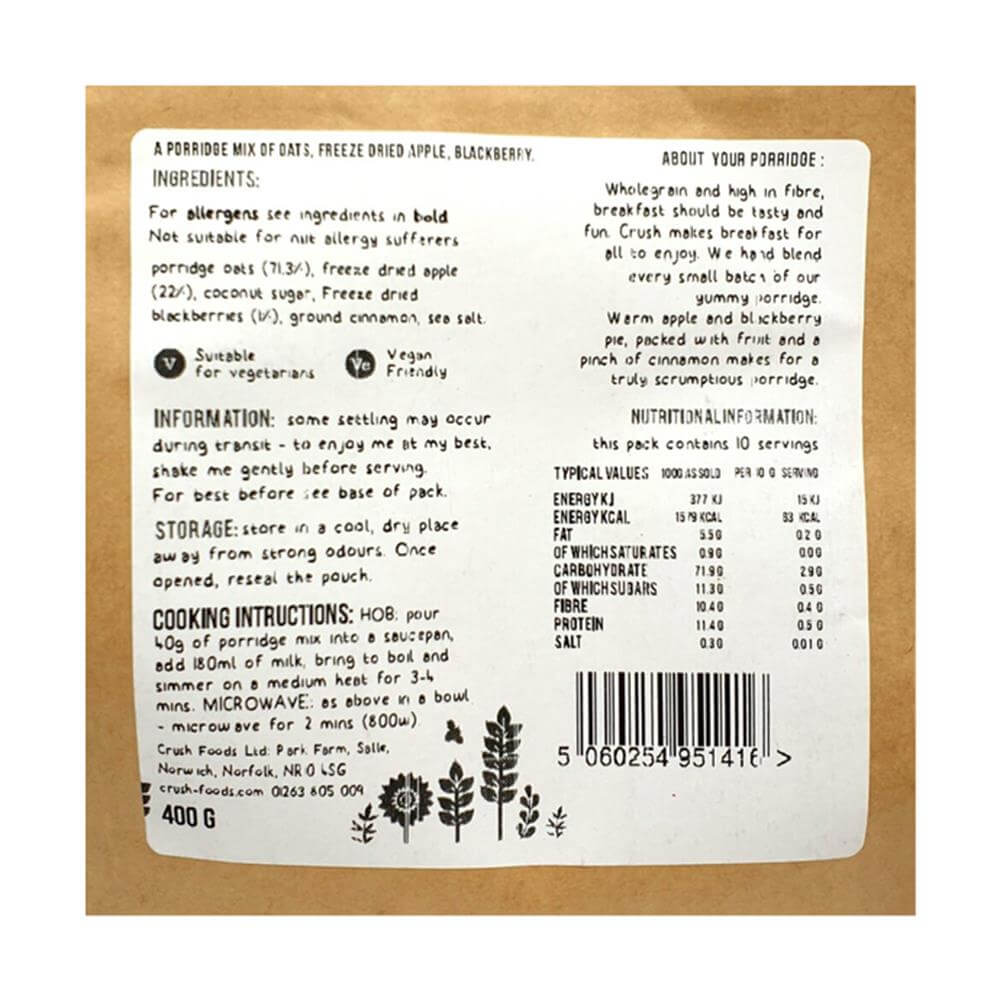 Crush Apple and Blackberry Pie Porridge 400g